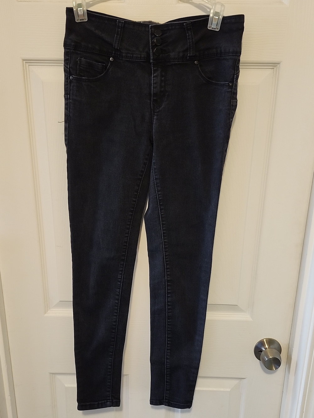 Wax Jean Black Skinny High-Rise Stretch Jeans